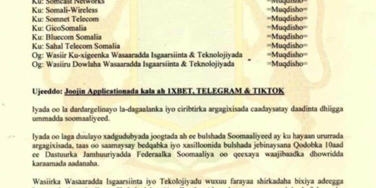 Somalia's ban on TikTok and Telegram