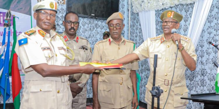 President Deni passed army command baton to General Hashi