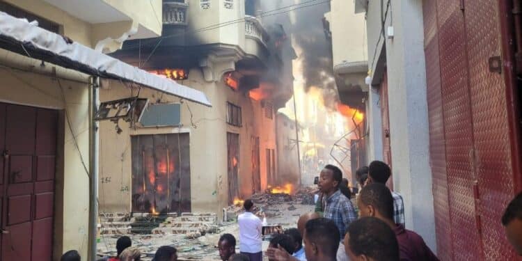 Bakara Market Fire by Al-Shabab in Mogadishu Somalia