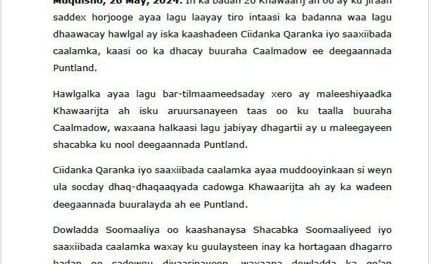 FGS Puntland Somalia Claim Operation in Almadow in Galgala
