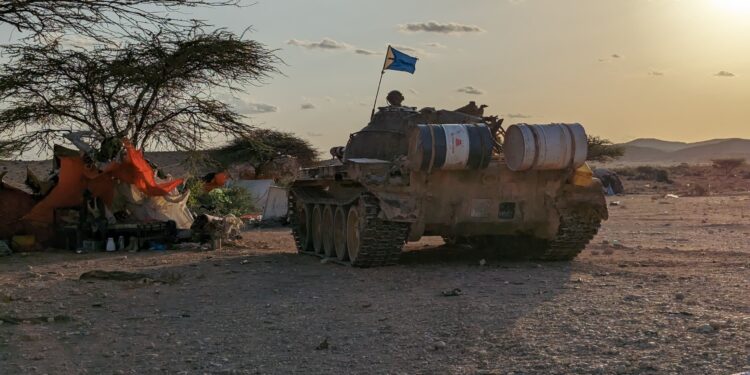 SSC-Khatumo SSC tank in areas liberated from Somaliland forces in northwest Somalia