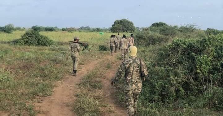 Ali Mahdi Farm Mogadishu Somalia, SNA patrolling after Al-Shabab incursion