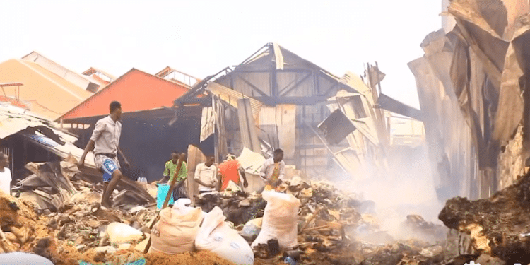 Fire by Al-Shabab in Tabeelaha Sheikh Ibrahim in Mogadishu Somalia