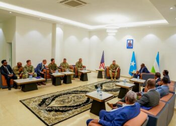 President Deni meets AFRICOM special operations commander Major General Claude Tudor in Bosaso Puntland