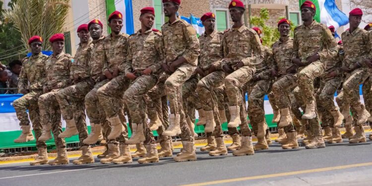 Puntland forces march at the state's 28th anniversary parade in Garowe, the face of a stronger New Puntland
