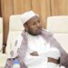 Sheikh Ali Wajis seated at the Mogadishu gathering of senior officials where he said the government’s opponents should be punished as terrorists and killed