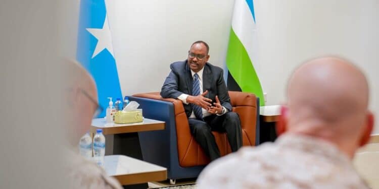 Puntland President Said Abdullahi Deni meets the United States Africa Command delegation at Bosaso, where Washington is discussing an accelerated base plan