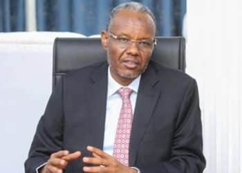 Former South West State President Abdiaziz Hassan Mohamed Laftagareen seated during an interview.