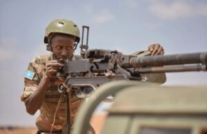 Somali forces of the kind deployed across Middle Shabelle, where the Guulane operation killed an al-Shabaab clan commander.