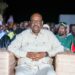 President Said Abdullahi Deni seated before the crowd in Xaafuun on 9 September 2026, where he said Puntland will fight the pirates the way it fought Daesh