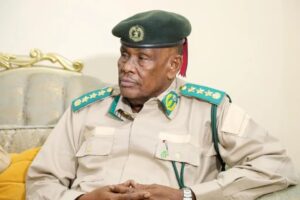 Taliye Shub, General Mahad Abdirahman Aden, in Somali Custodial Corps uniform, the commander whose Doolow house was struck on 3 September