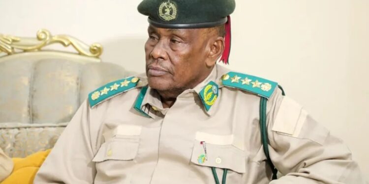Taliye Shub, General Mahad Abdirahman Aden, in Somali Custodial Corps uniform, the commander whose Doolow house was struck on 3 September