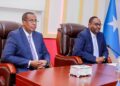 Vice President Ilyas Osman Lugatoor and President Said Abdullahi Deni at a Puntland government meeting