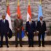 General Abdel Fattah al-Burhan, President Isaias Afwerki, President Abdel Fattah al-Sisi and President Hassan Sheikh Mohamud at New Alamein, where Sudan, which cut ties with the United Arab Emirates, joined the communique