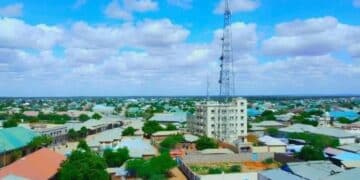 Aerial view of Beled Hawo, the Gedo border town where Jubaland took over the camps Janan had held for Mogadishu