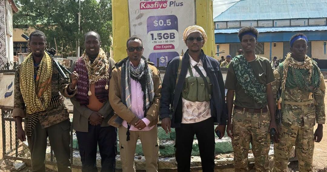Officials and fighters of the Laftagareen camp in the centre of Buurhakaba district on 15 October 2026