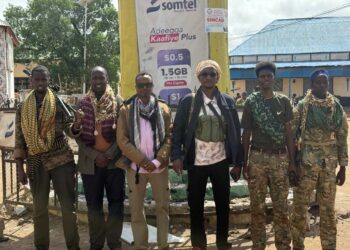 Officials and fighters of the Laftagareen camp in the centre of Buurhakaba district on 15 October 2026