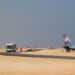 A passenger shuttle and aircraft on the apron at Bosaso airport, the Puntland airfield from which Emirati drones flew to strike al-Shabaab in Galgala