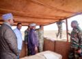 South West State officials and Somali army officers at a frontline post in Bay region in October 2026, the month federal troops staged at Baledogle moved toward Buurhakaba