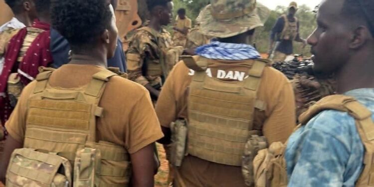 Danab commandos beside an armoured vehicle near Leego after the first clash of Operation Banooda on 24 October 2026